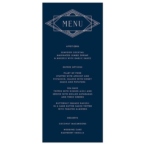 Vintage Hollywood Menus Navy Signature