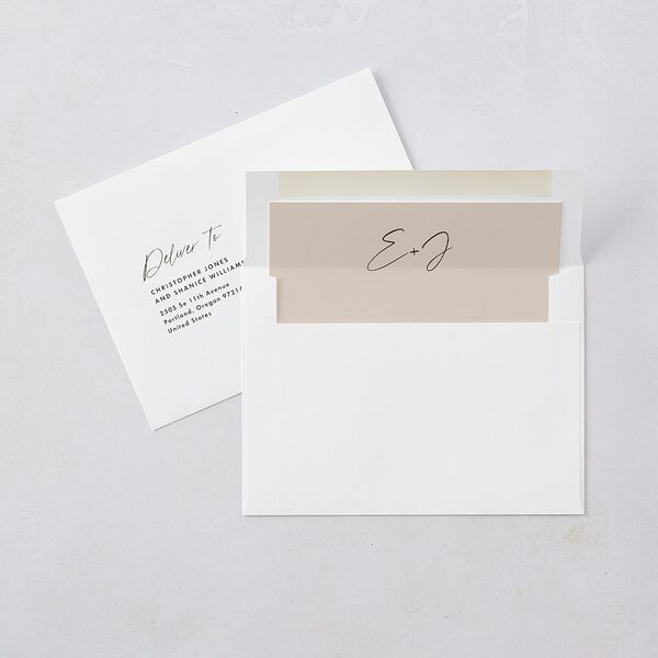 Scripted Arch Save the Date Cards Deep Bronze Signature smooth Blank No Standard