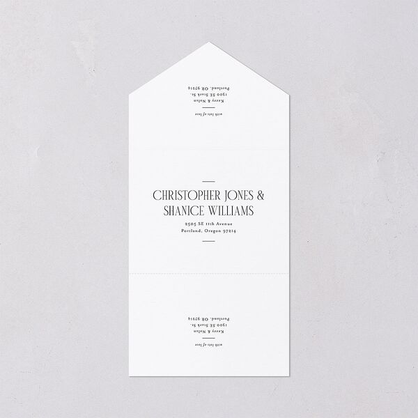 Cosmopolitan All-in-One Wedding Invitations Champagne Signature Light Both Recipient and Return Addresses No