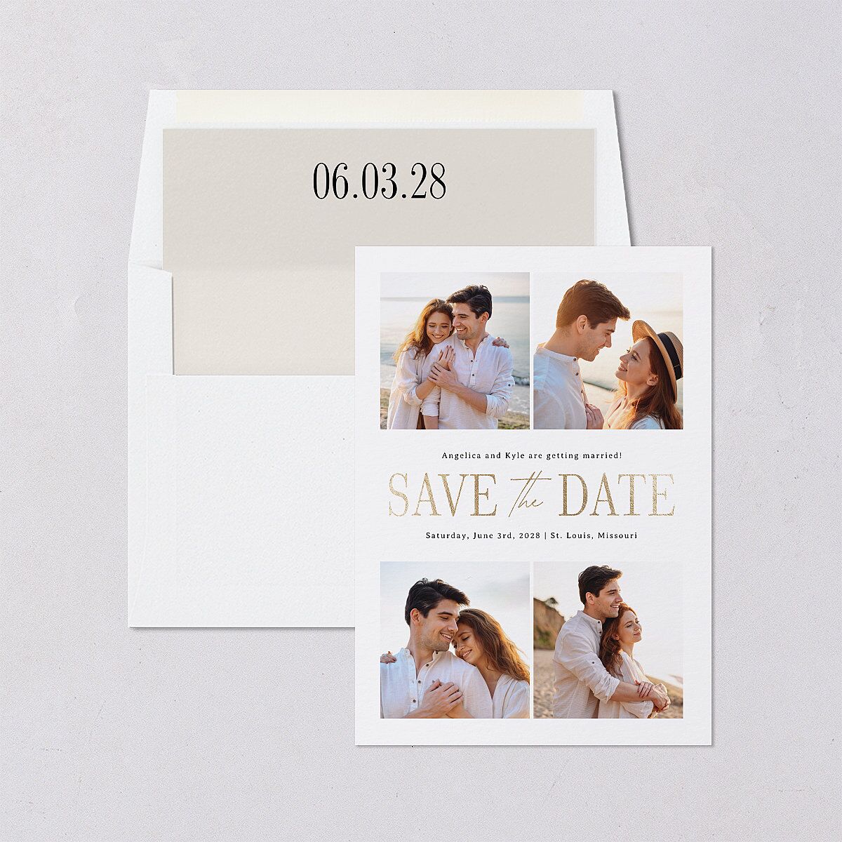 Classically Gilded Save the Date Cards — view 4