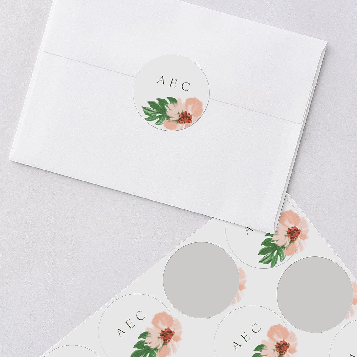 Flores Tropicais Wedding Stickers Red Clay Sticker