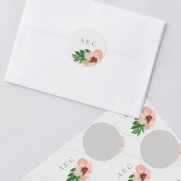 Flores Tropicais Wedding Stickers Red Clay Sticker