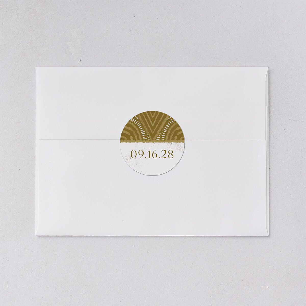 Gilded Sahara Pattern Wedding Stickers Umber Circle