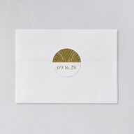 Gilded Sahara Pattern Wedding Stickers Umber Circle