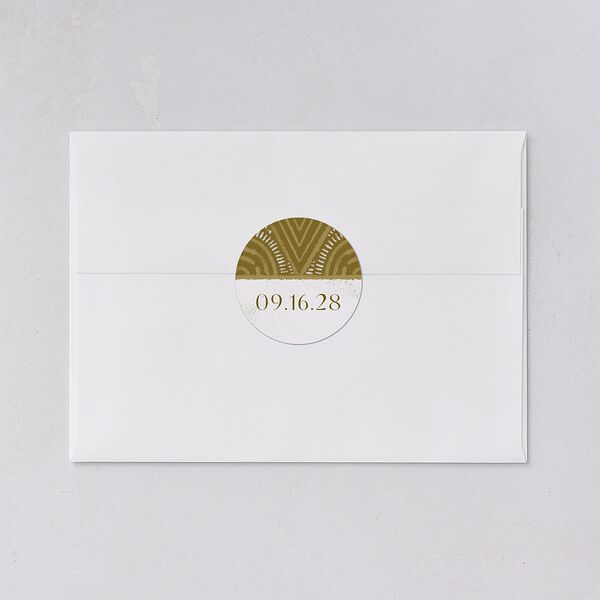Gilded Sahara Pattern Wedding Stickers Umber Circle