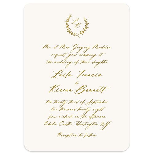 Eucalyptus Monogram Wedding Invitations Marigold Signature Blank No Rounded
