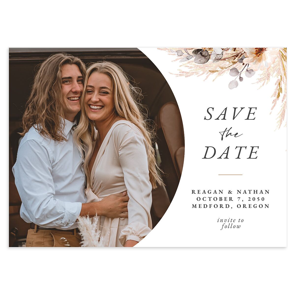 Bohemian Hoop Save The Date Cards