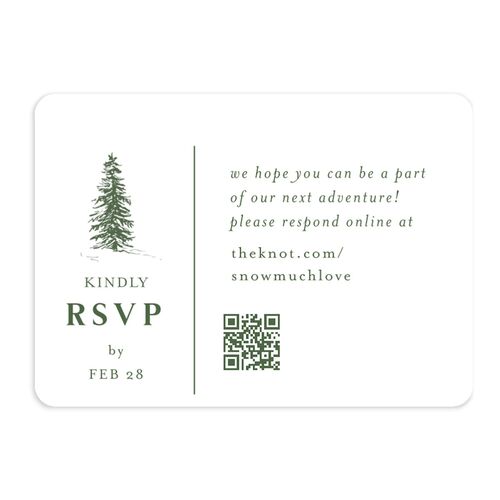 Etched Mountains QR Code RSVP Cards Hunter Green Signature Rounded