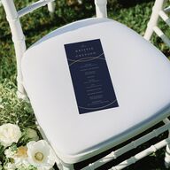 Minimal Rings Wedding Programs Gold Navy Signature