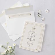 Old Hollywood Glam Wedding Invitations Champagne Signature Blank No Standard