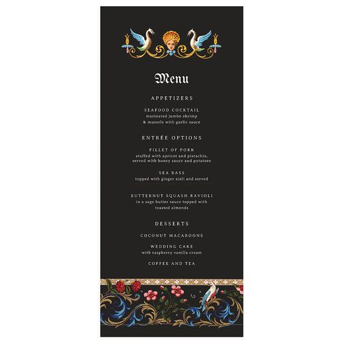Medieval Renaissance Menus Charcoal Signature