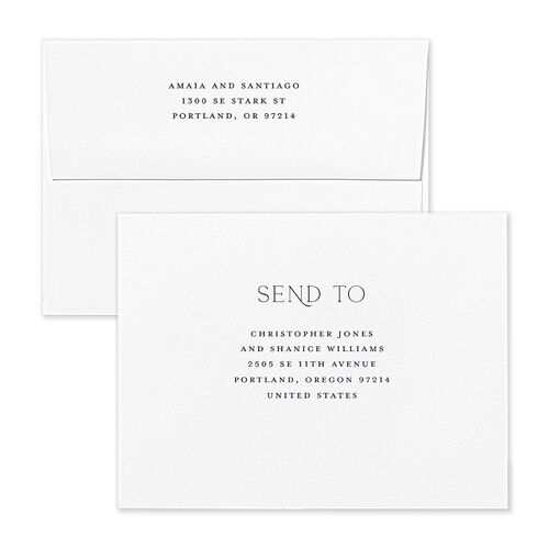 Rustic Bouquet Thank You Card Envelopes White Slate Both Recipient and Return Addresses Signature Standard