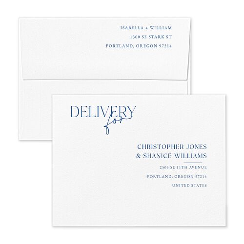 Nothing Fancy Thank You Card Envelopes White French Blue Both Recipient and Return Addresses Signature Standard