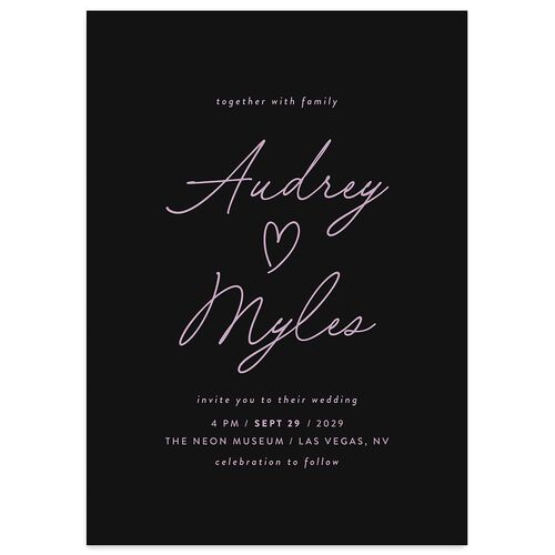Elegant Heart Wedding Invitations Licorice Signature Blank No Standard