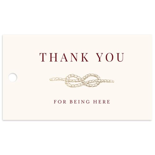 Elegant Lighthouse Foil Favor Gift Tags Gold Maroon Signature