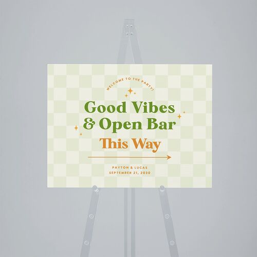 Colorful Retro Stripes Standard Direction Sign Medium Sea Foam Standard Outdoor Corrugated M Direction