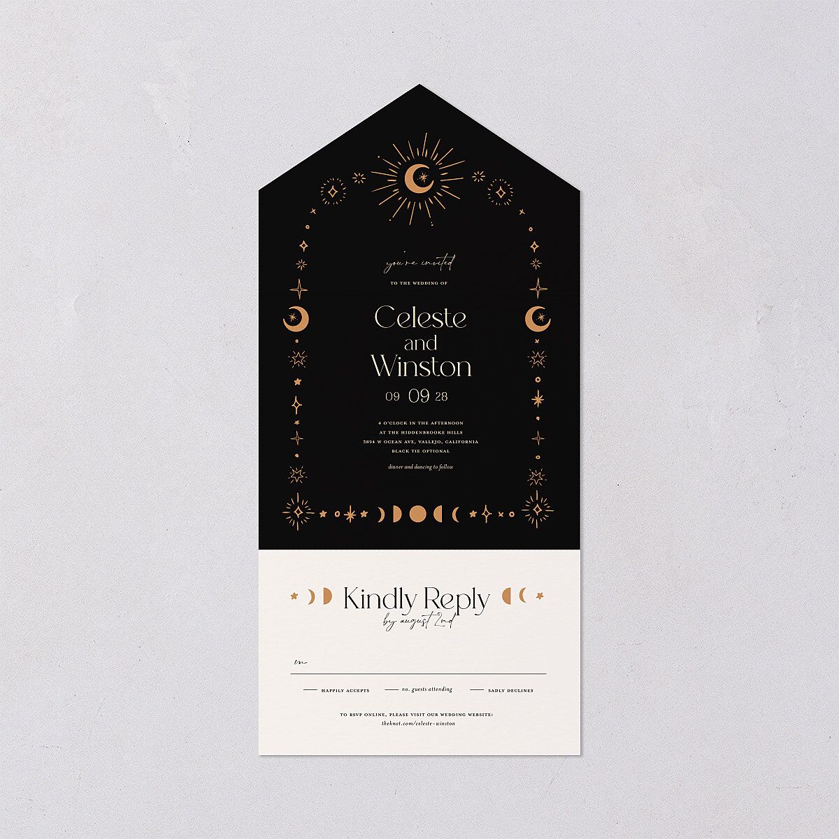 Celestial Galaxy All-in-One Wedding Invitations — view 1