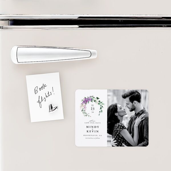 Romantic Wisteria Save The Date Magnets Purple Petal Magnet Paper