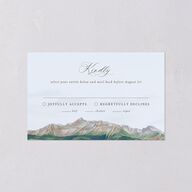 Romantic Floral Mountain All-in-One Wedding Invitations Meadow Signature Light Both Recipient and Return Addresses No