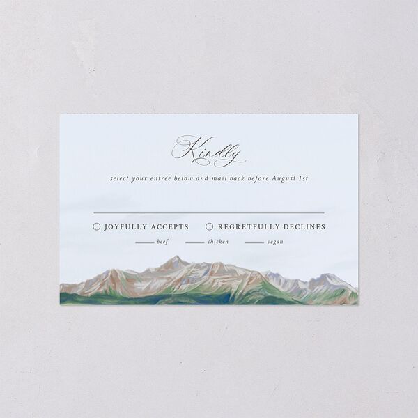 Romantic Floral Mountain All-in-One Wedding Invitations Meadow Signature Light Both Recipient and Return Addresses No