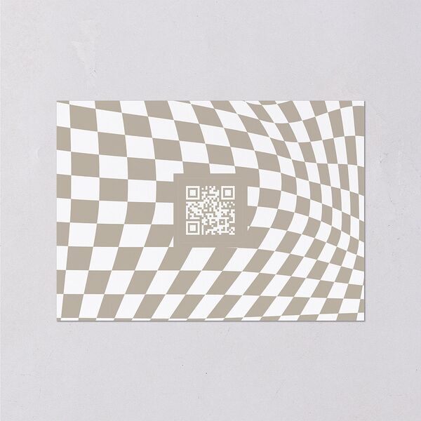 Checked Wedding Response Cards Taupe Signature Standard