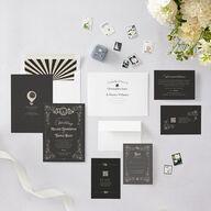 Steampunk Vintage Wedding Invitations Charcoal Signature Blank No Standard