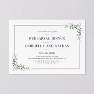 Greenery Frame Rehearsal Dinner Invitations Pure White Signature Blank Standard
