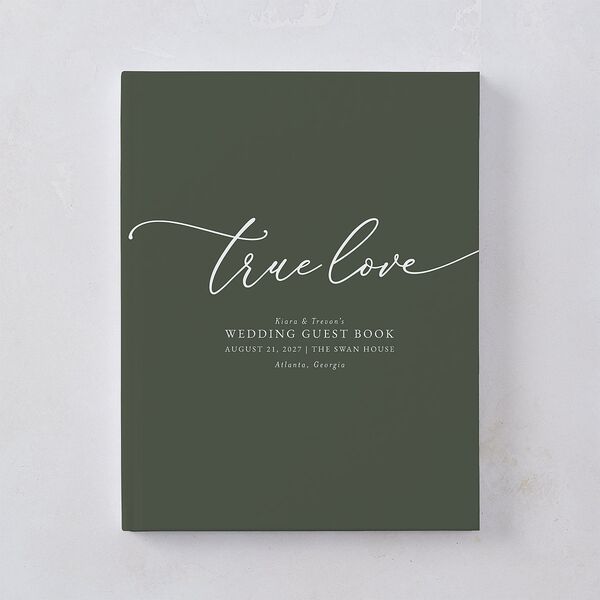 Romantic Photo Guest Books Hunter Green