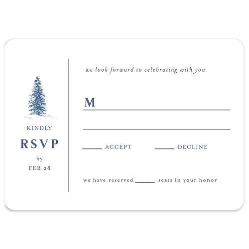 Etched Mountains Wedding Response Cards Moody Blue Signature Rounded