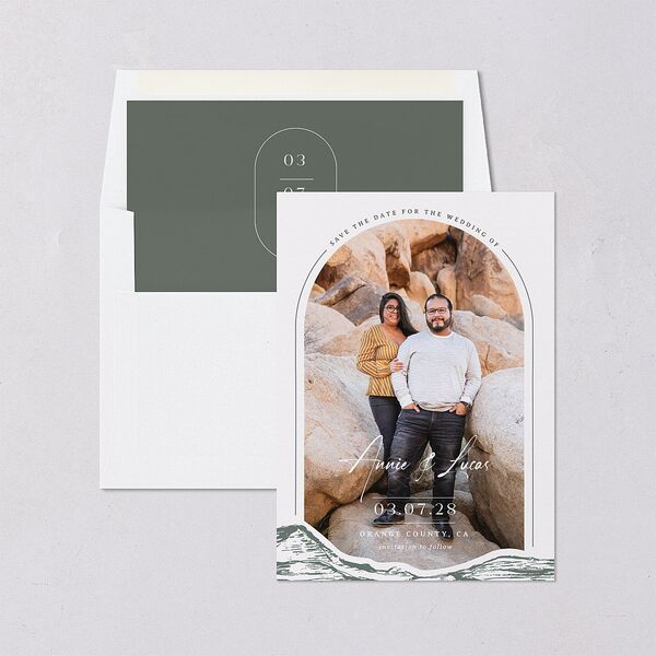 Western Cactus Save The Date Cards Eucalyptus Signature smooth Blank No
