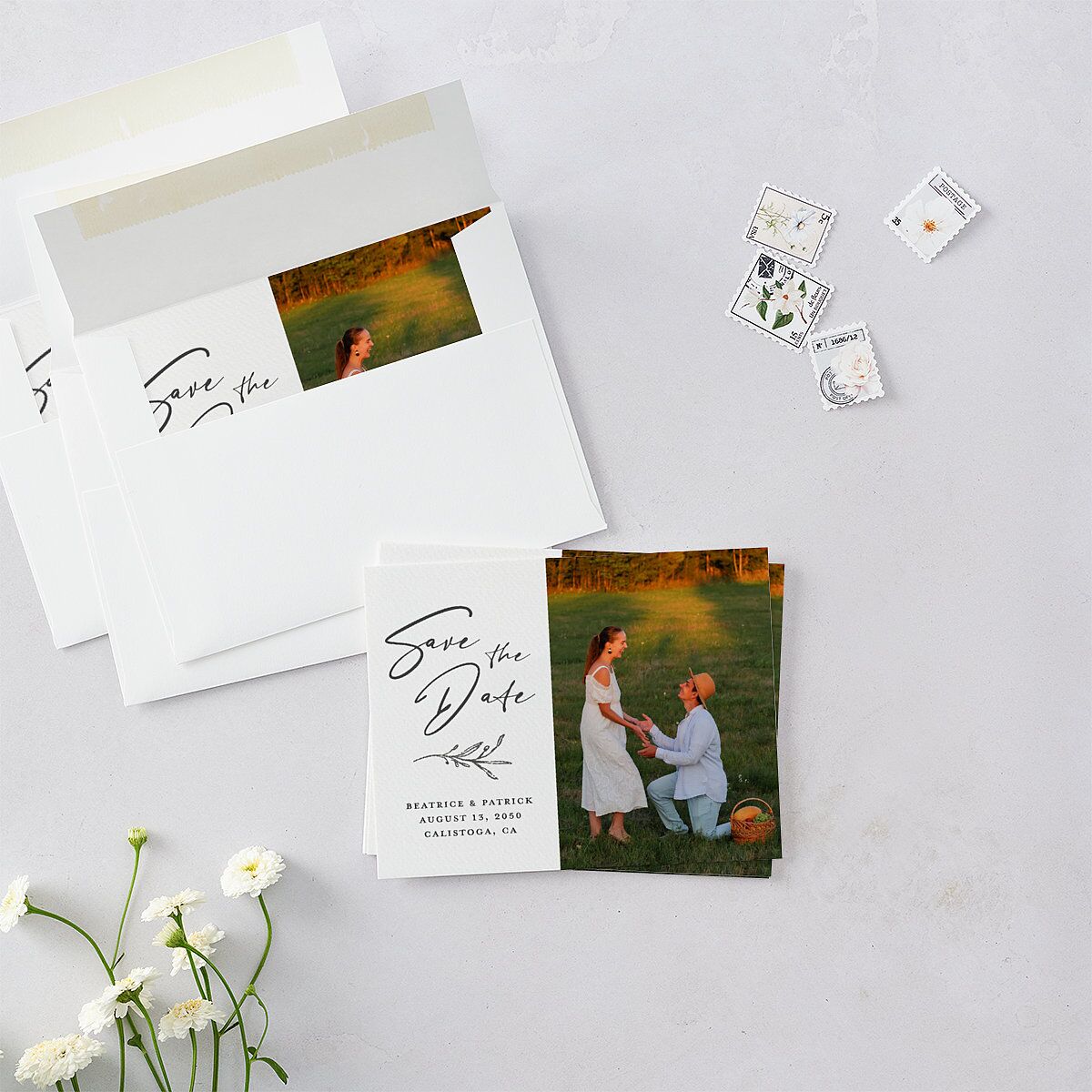 Romantic Setting Save the Date Petite Cards — view 4