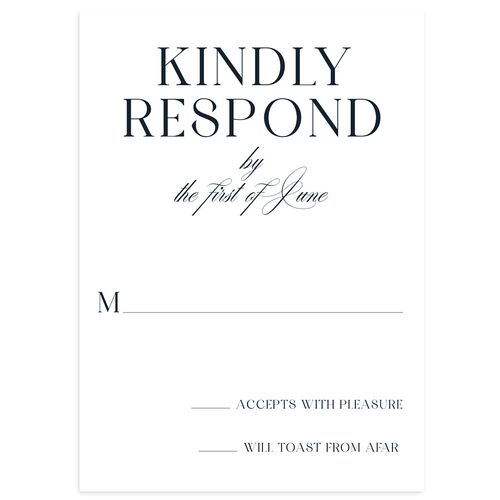 Classically Elegant Wedding Response Cards Navy Signature Standard
