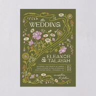 Wildflower Nouveau Wedding Invitations Dark Camo Signature Blank No Standard