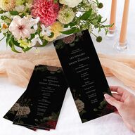 Gothic Floral Wedding Programs Midnight Signature