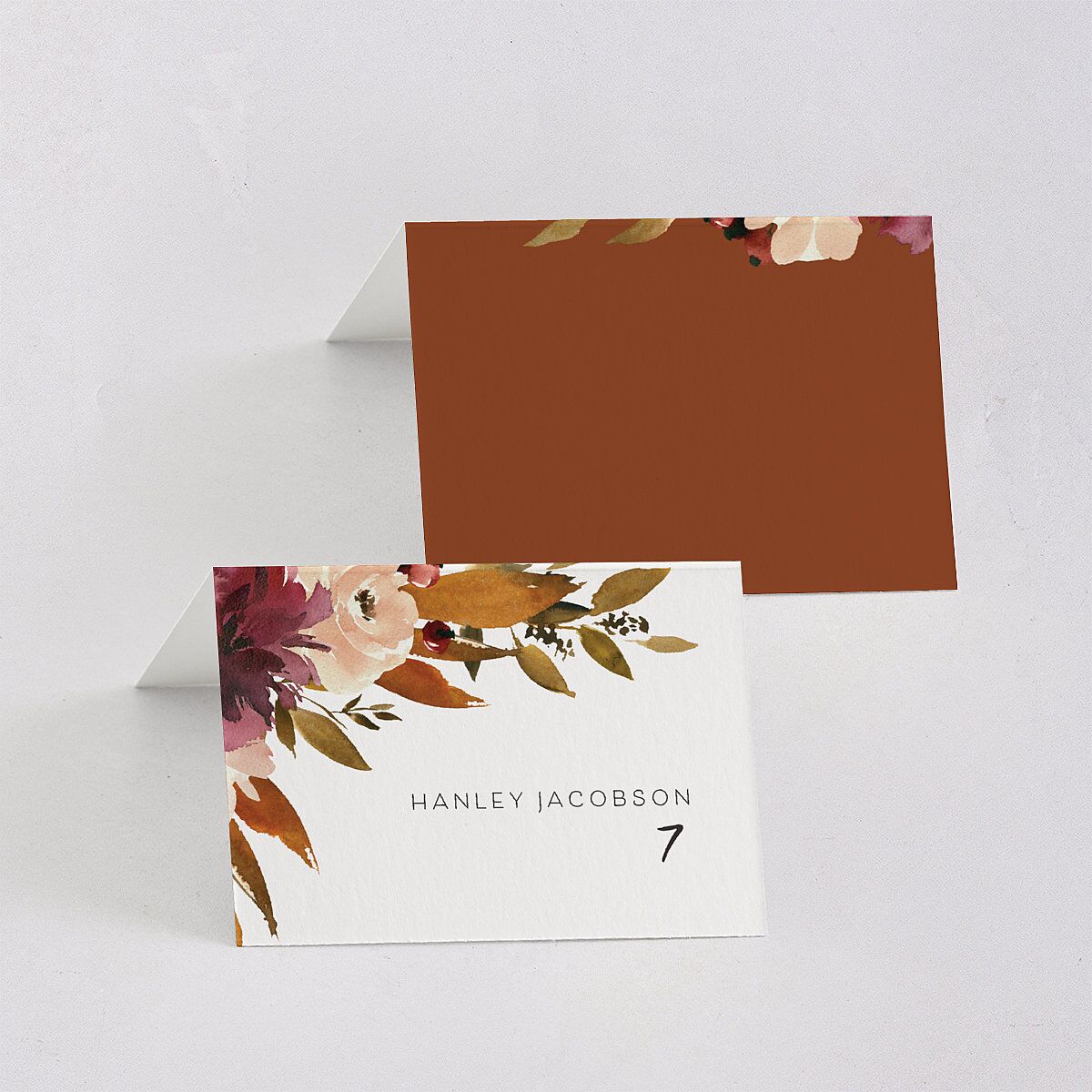Fall Foliage Place Cards Chestnut Signature