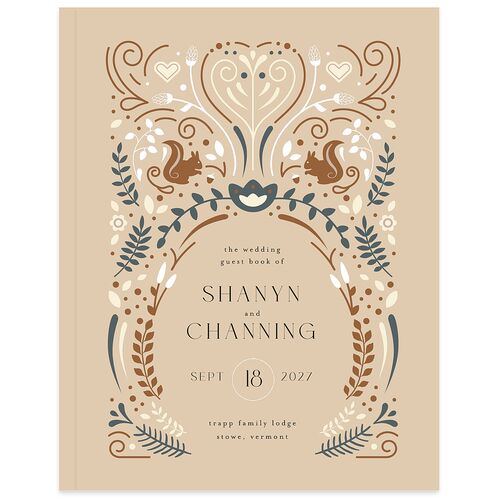 Nordic Folk Wedding Guest Book Latte