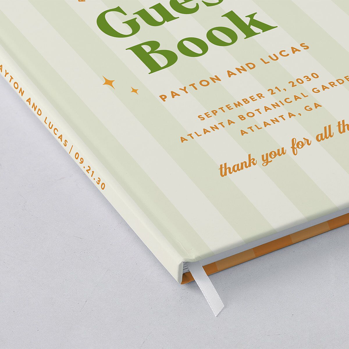 Colorful Retro Stripes Guest Books Sea Foam
