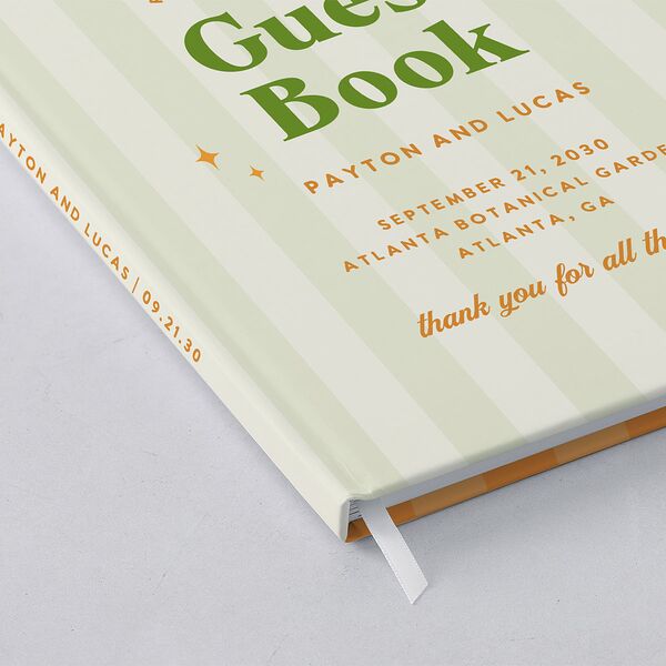Colorful Retro Stripes Guest Books Sea Foam
