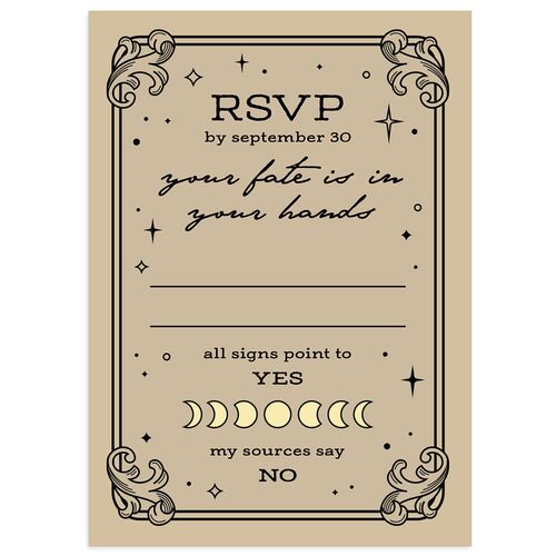 Halloween Tarot Skeletons Wedding Response Cards Tan Signature Standard