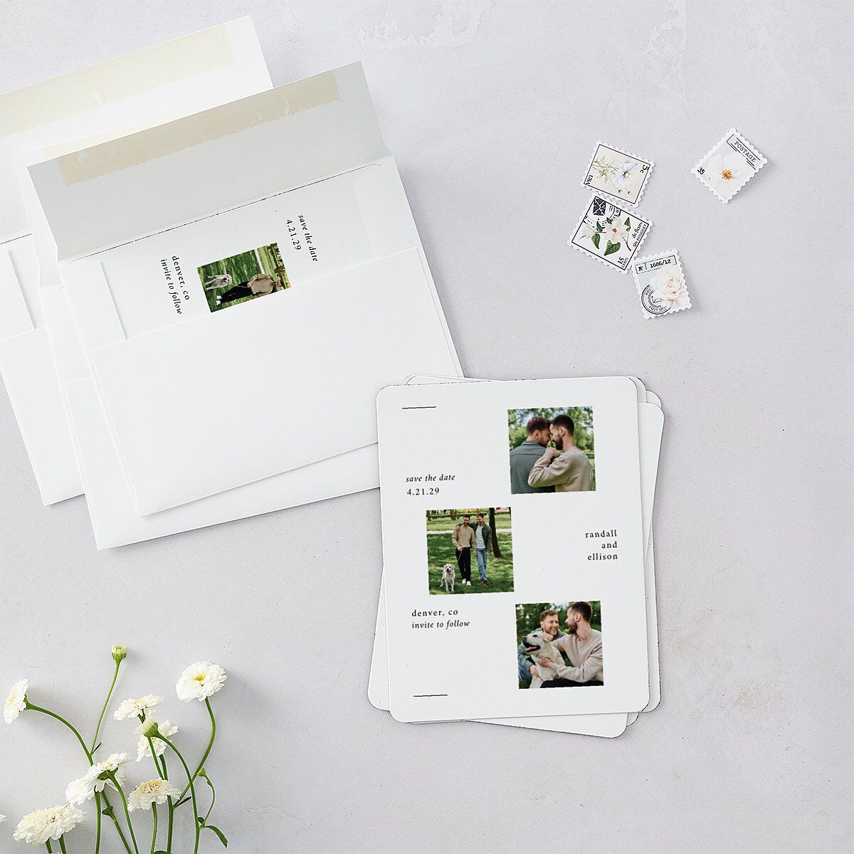 Minimal Gallery Save The Date Magnets Pure White Magnet Paper