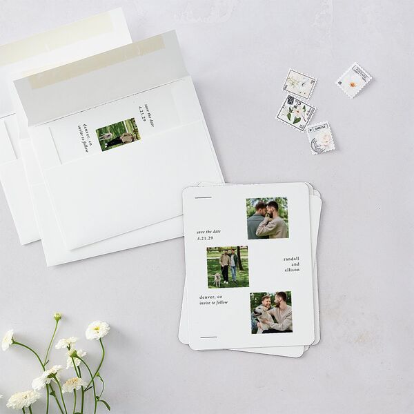 Minimal Gallery Save The Date Magnets Pure White Magnet Paper
