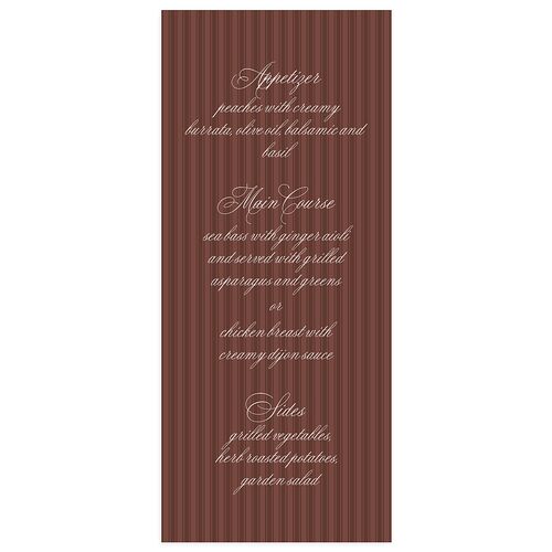 Vintage Oval Monogram Menus Merlot Signature