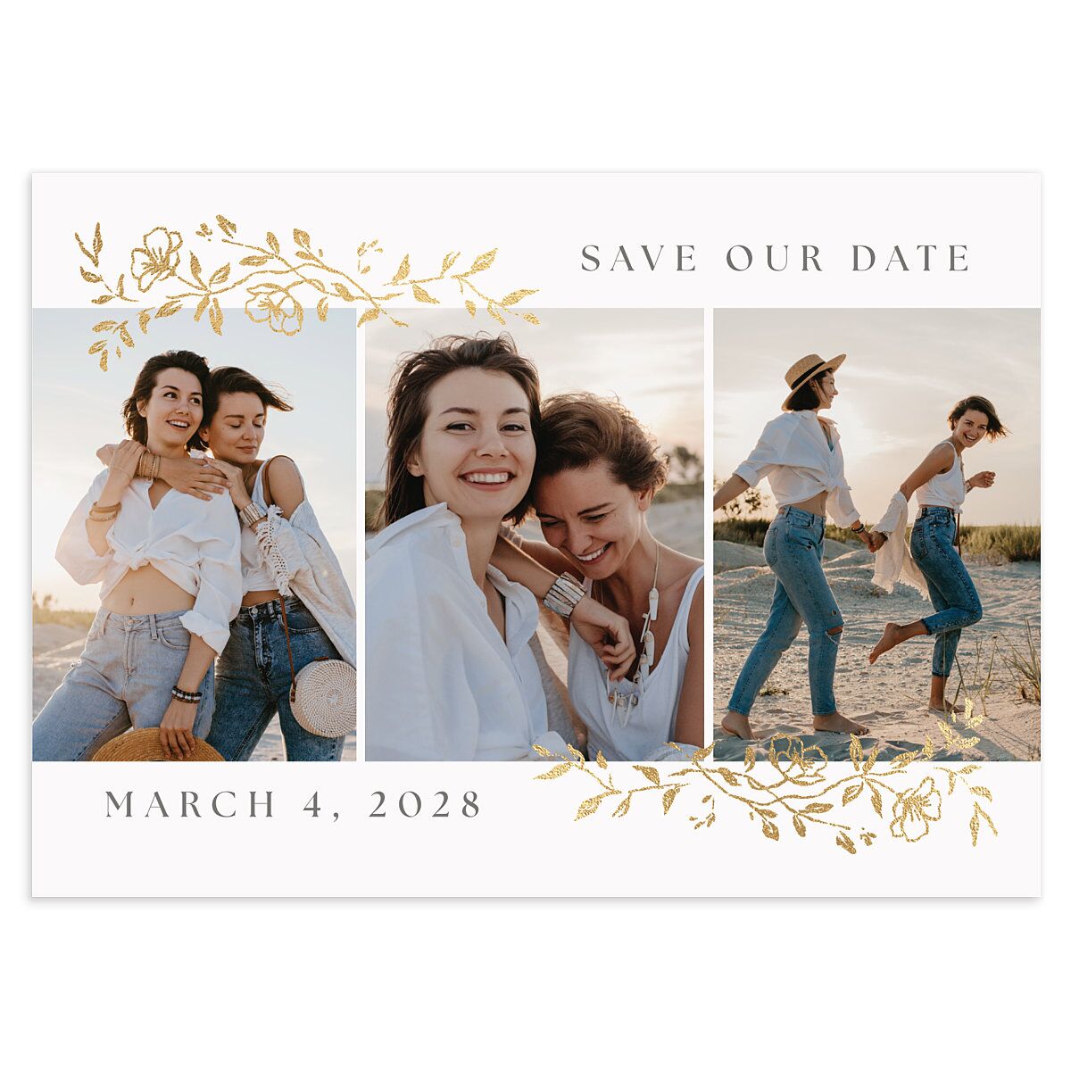 Gilded Branches Save the Date Cards