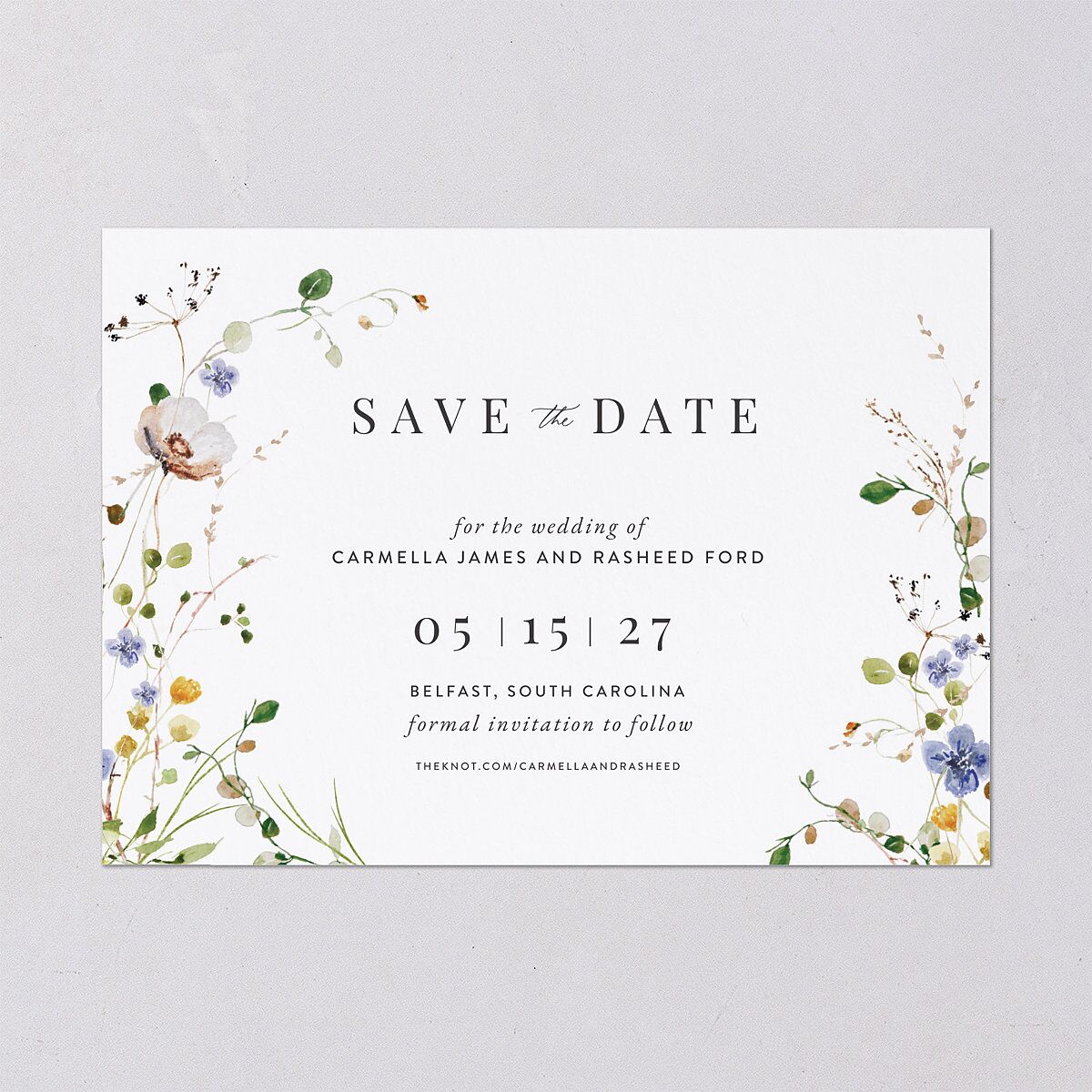 Delicate Wildflower Save The Date Cards — view 2
