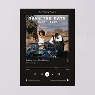Wedding Playlist Save the Date Cards Midnight Signature smooth Blank No