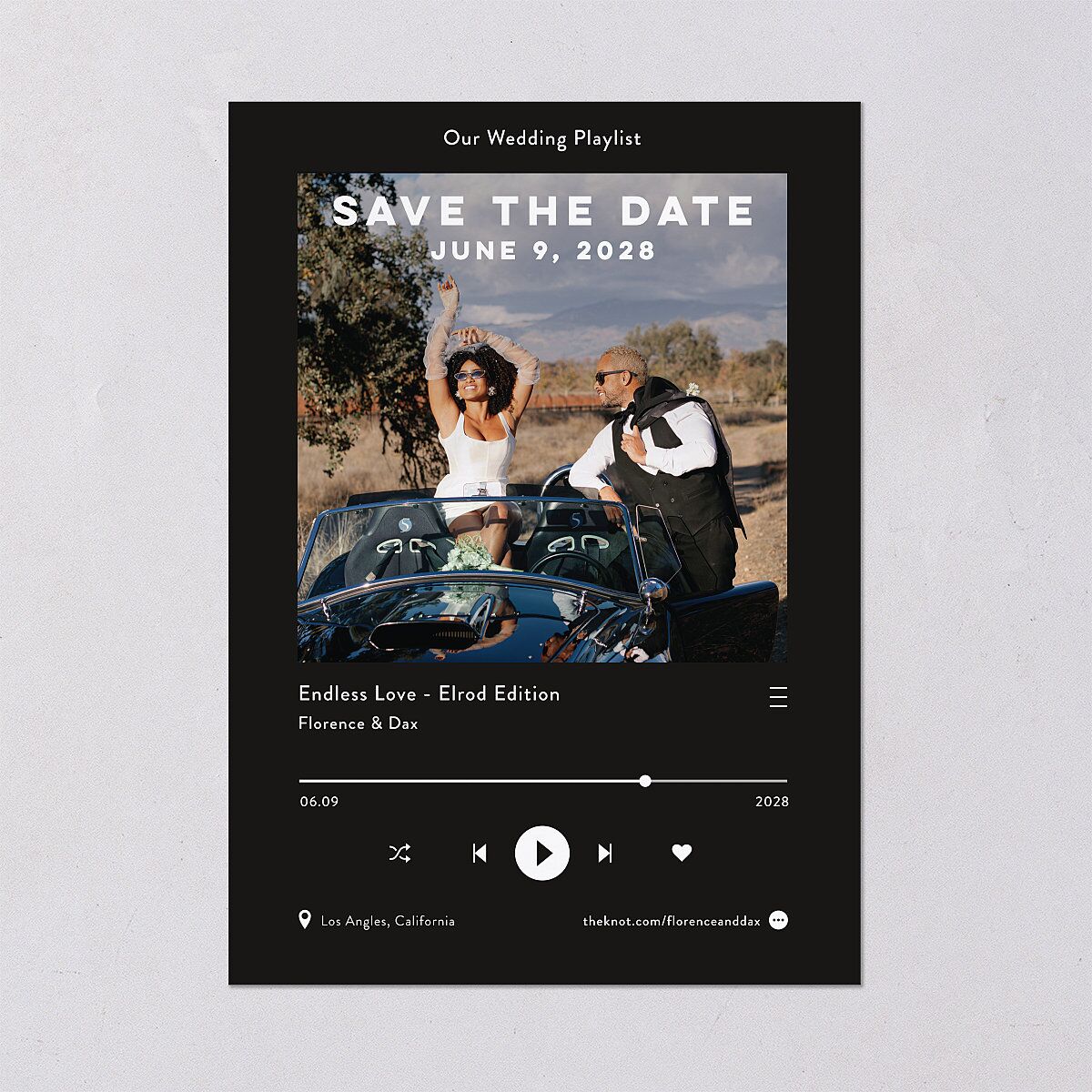Wedding Playlist Save the Date Cards — view 2