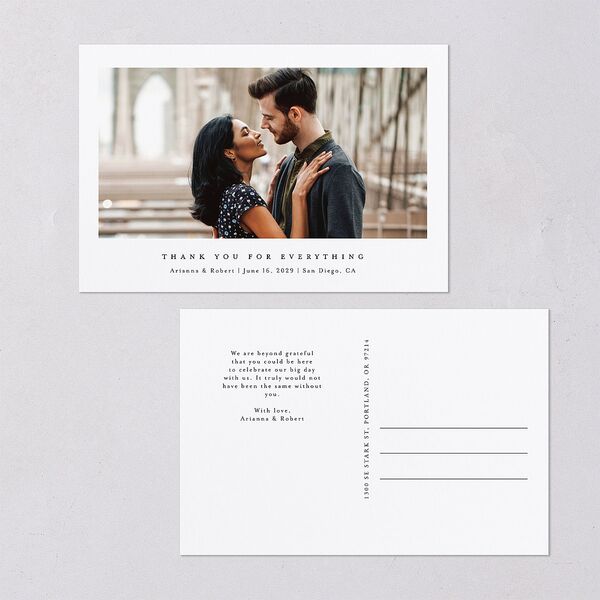Simple Photo Thank You Postcards Pure White
