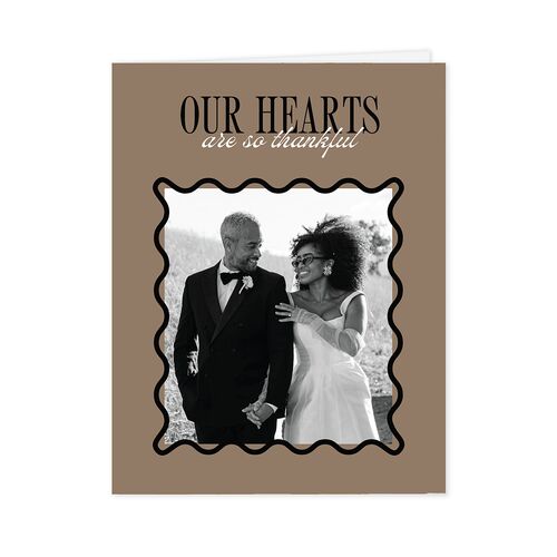 Wavy Frame Photo Thank You Cards Mocha