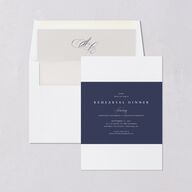 Elegant Edge Rehearsal Dinner Invitations Moody Blue Signature Blank