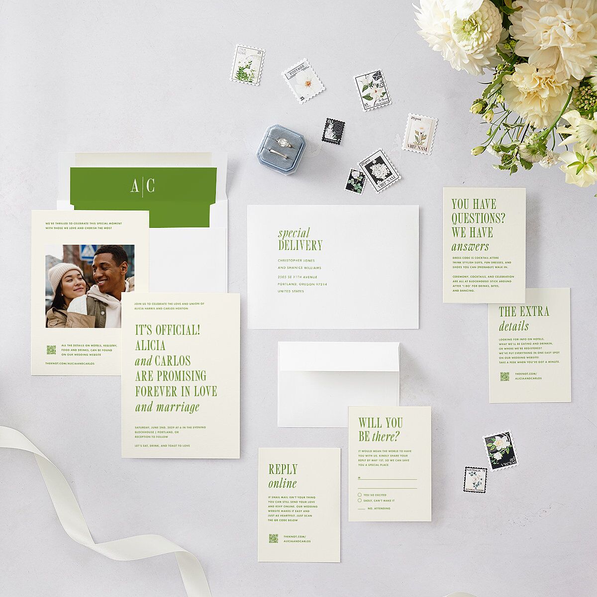 Editorial Promise Wedding Invitations Meadow Signature Blank No Standard